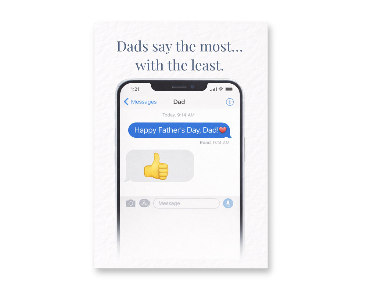 Funny Father's Day Text Message Card: Dad Joke Thumbs Up Greeting Card, Joke Gift