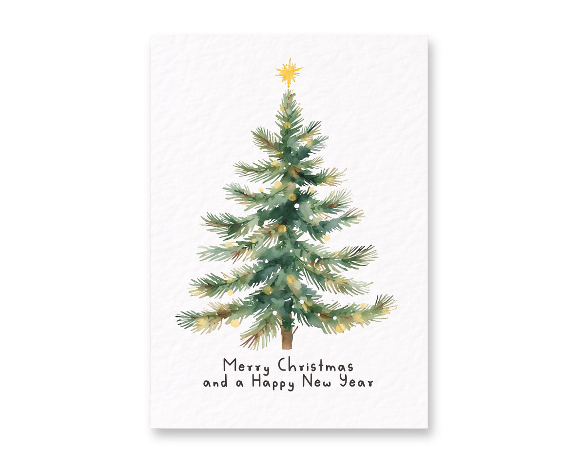 Christmas Tree Pack Of 6 Greeting Cards, Minimalist Festive Design, Christmas Wishes, Happy New Year Cards, Holiday Stationery, Christmas Card Set
