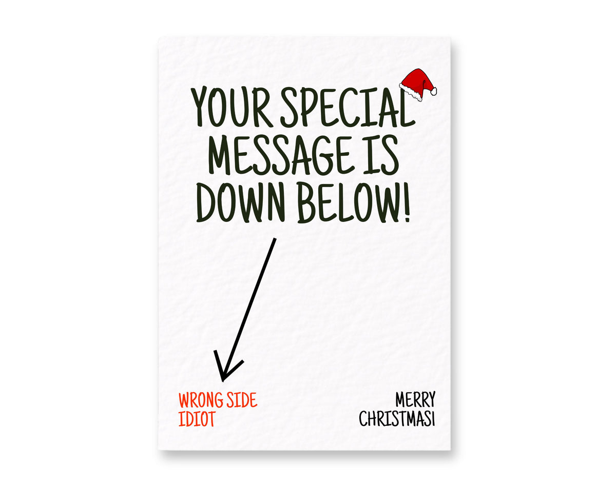 Funny Christmas Card, Cheeky Festive Humour, Rude Novelty Greeting, Sarcastic Gift