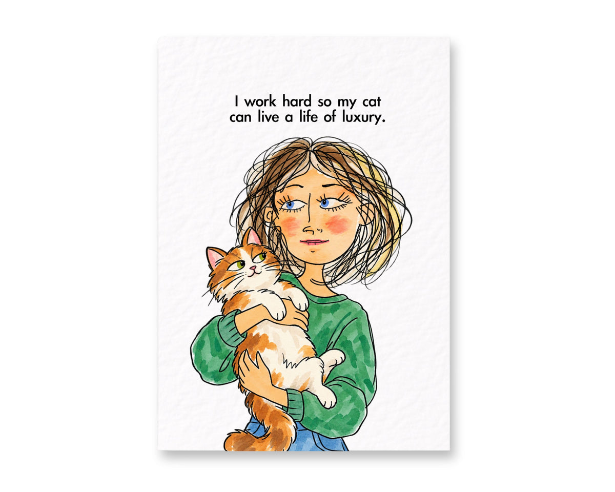 Funny Cat Lover Card, Cat Mum Humour, Spoilt Pet Joke, Gift for Cat Owners