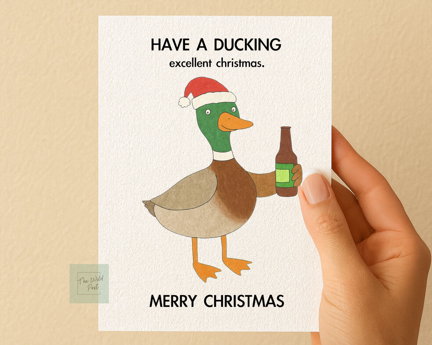 Funny Duck Christmas Card: Deck The Halls, Cute Ducks Humorous Greeting Card