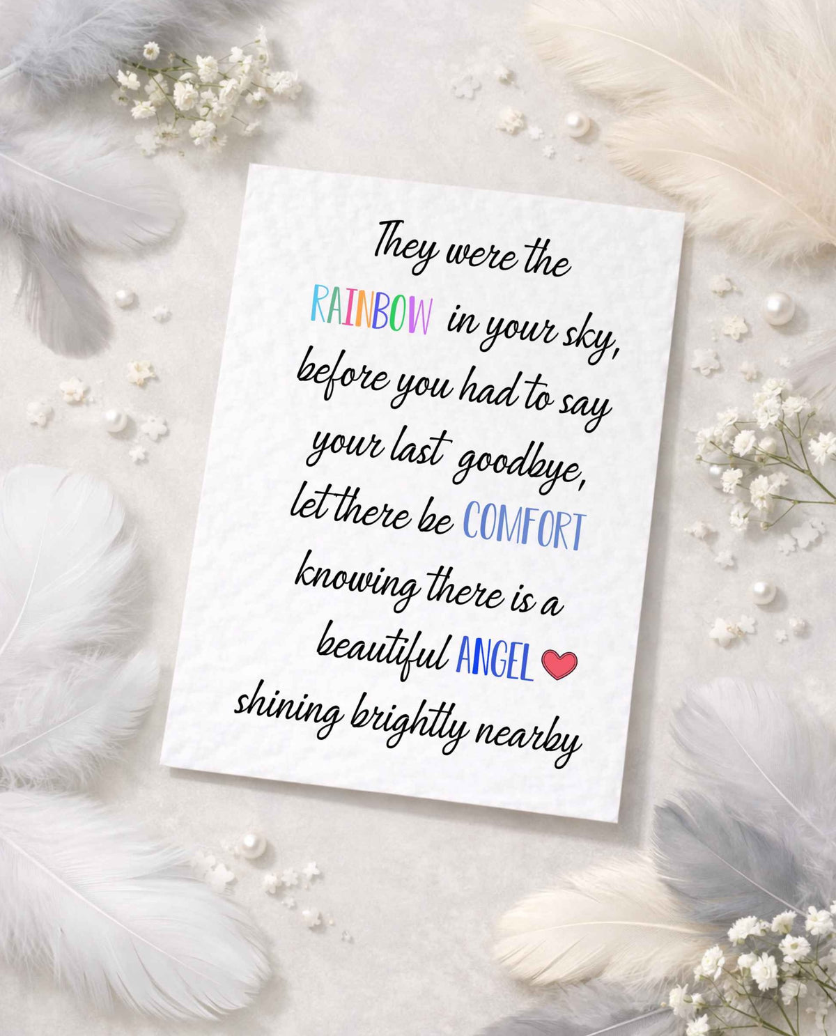 Bereavement Card - Death Anniversary - Memory Card - Birthday In Heaven - Sympathy - Thinking Of You - Loved One's Passing