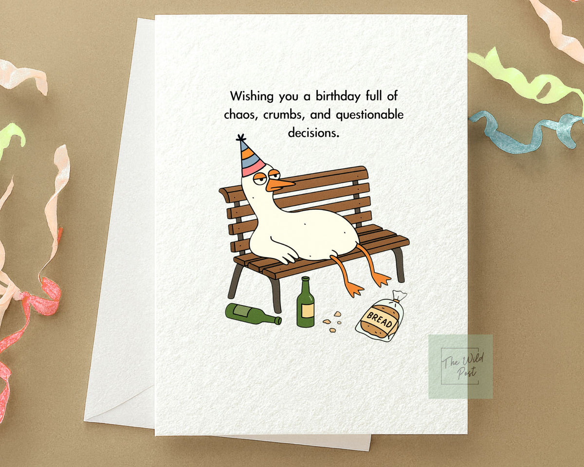 Funny Goose Birthday Card: Wild Goose Greeting Card
