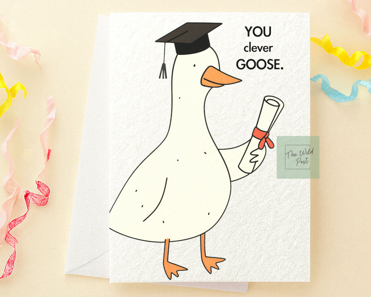 Clever Goose Congratulations Card: Humorous Well Done Funny Goose Greeting Card