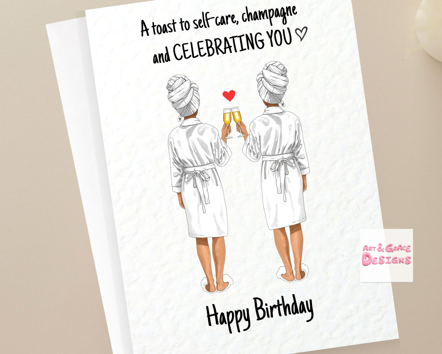 Bestie Spa Birthday Card, Self - Care Spa Birthday Card, Spa Experience Greeting Card, Wellness Greeting Card