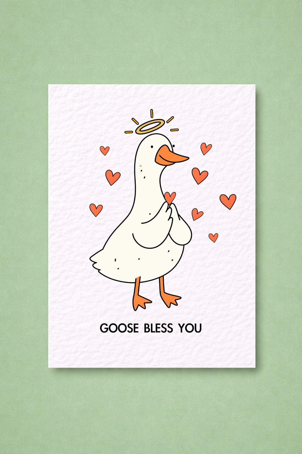 Goose Bless You Greeting Card, Funny Goose Card, Cute Animal Card, Quirky Pun Card, Friendship Card, Love Card, Encouragement Card