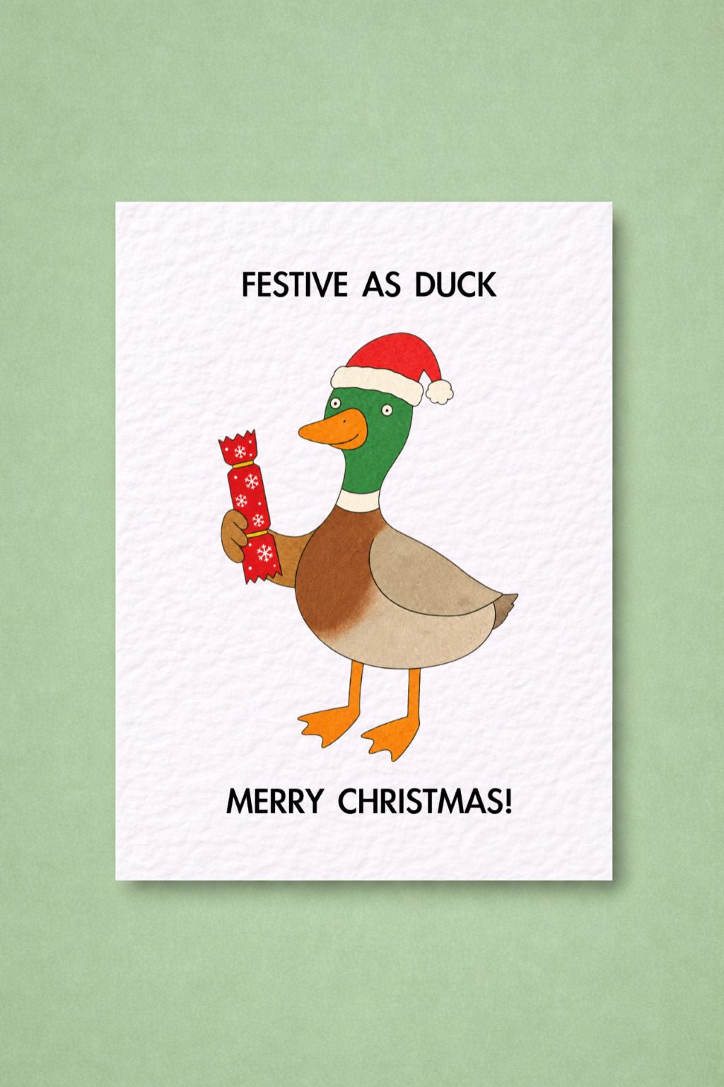 Funny Christmas Festive As Duck Card, Festive Pun, Cracker Greeting