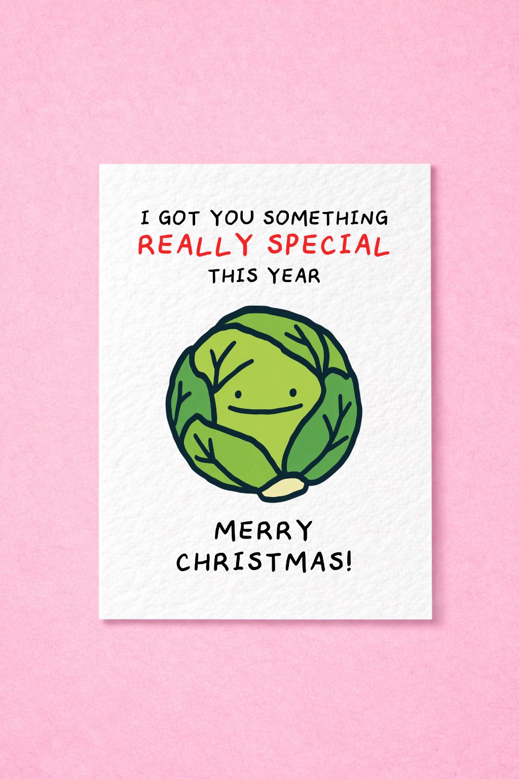 Funny Christmas Card, Brussels Sprout Humour, Quirky Festive Joke, Roast Dinner Christmas Greeting