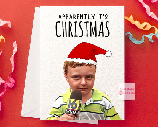 Apparently Meme Kid Christmas Card: Humorous Greeting Card