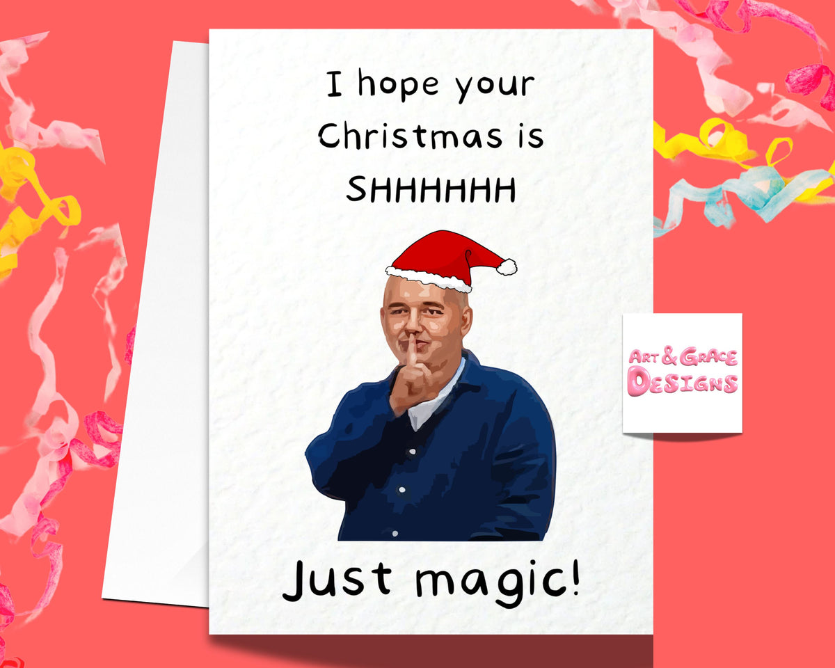 Bob Mortimer Greeting Christmas Card - I Hope Your Christmas Is Magic - Funny Comedian