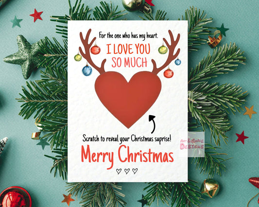 Christmas Surprise Scratch Card, Gift Reveal, Surprise Greeting Card, Surprise Trip, Holiday, Birthday Gift For Partner, Loved One.