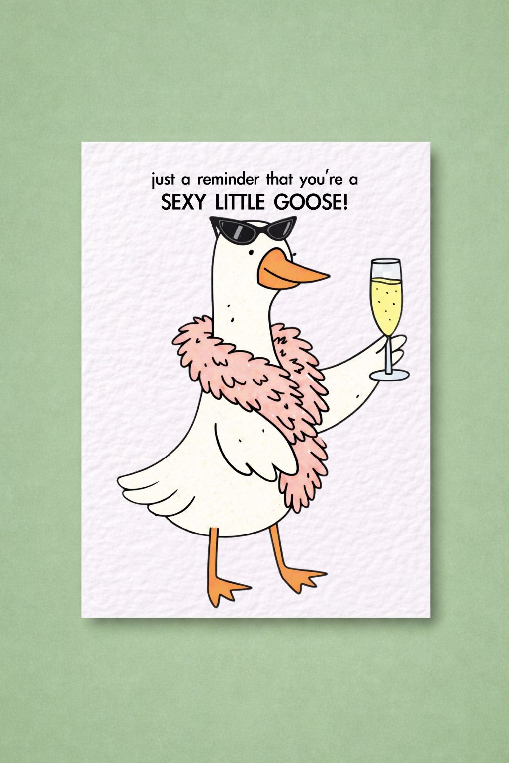 Cute Goose Birthday Card: Just Because Greeting Gift