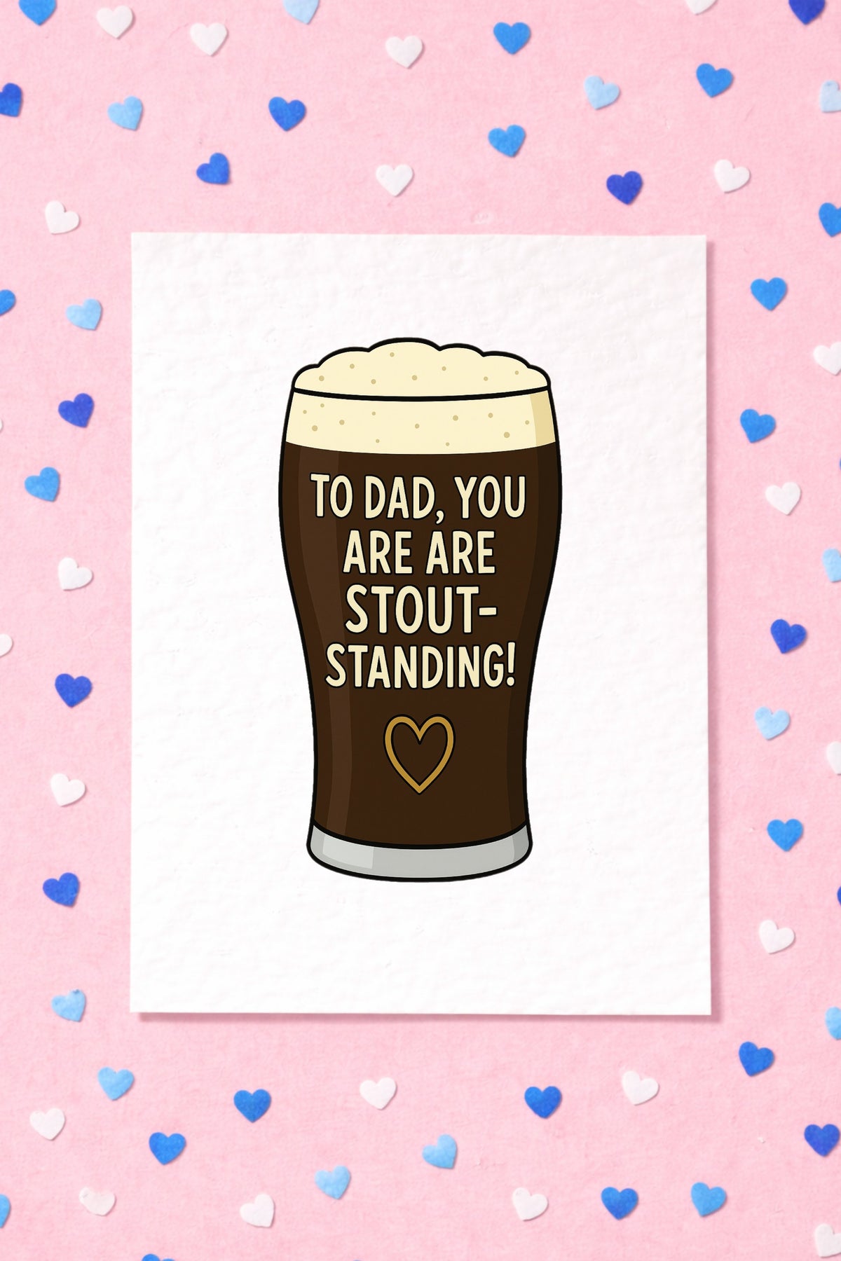 Beer Card, Stout Pint Birthday or Father's Day Card- Cheers Luxury Birthday Card - Card For Dad- Brother - Uncle - Grandad