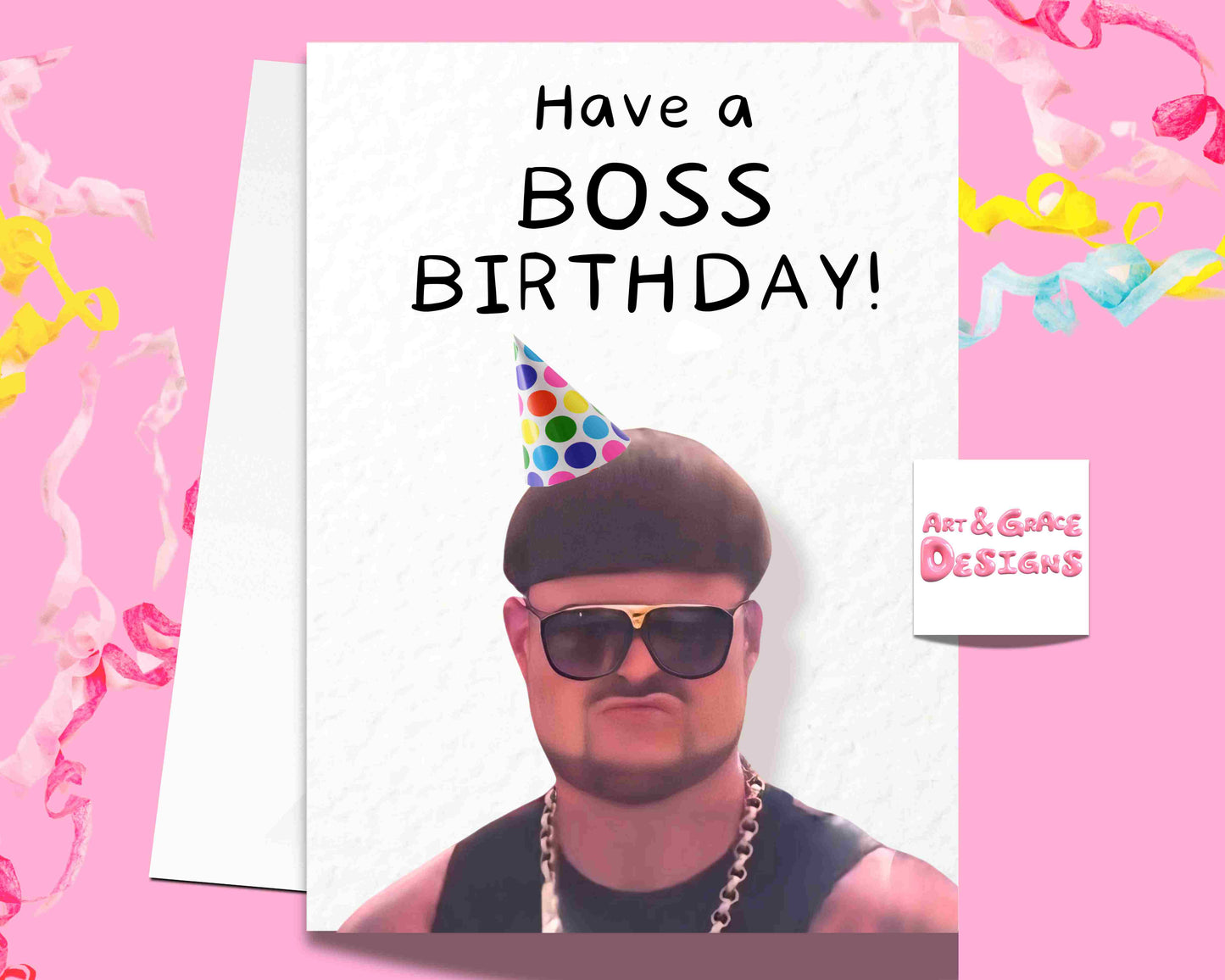 Ibiza Final Boss Meme Birthday Greeting Card - Happy Birthday - Have a BOSS Birthday- Humorous Card - Funny