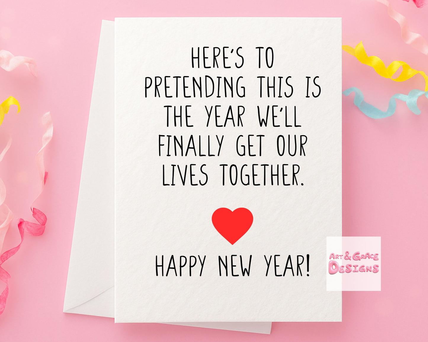 Happy New Year Card-  Funny Celebration Christmas Greeting Card