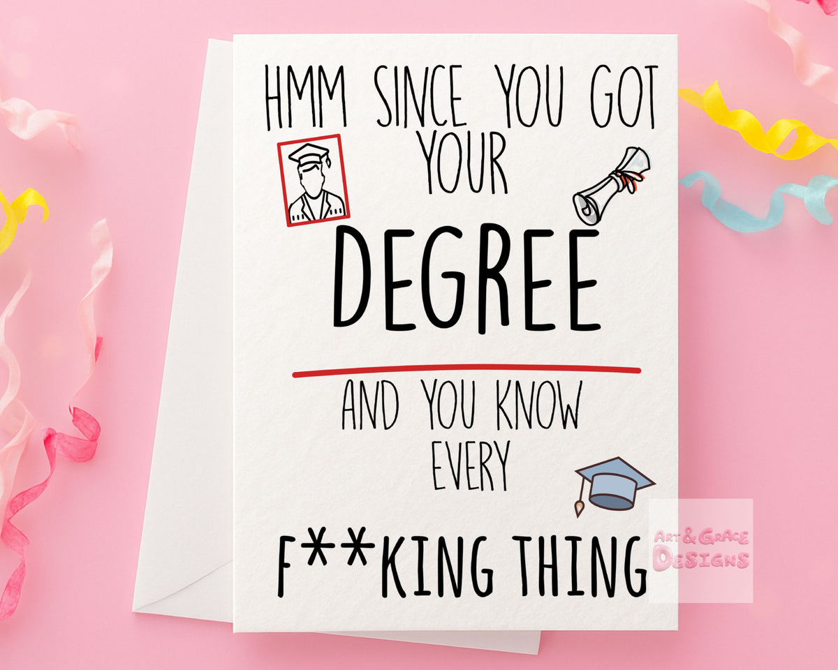 Graduation Card - Congrats On Getting Your Degree, Stay Safe, Thoughtful Well Done Card, Proud Of You Card