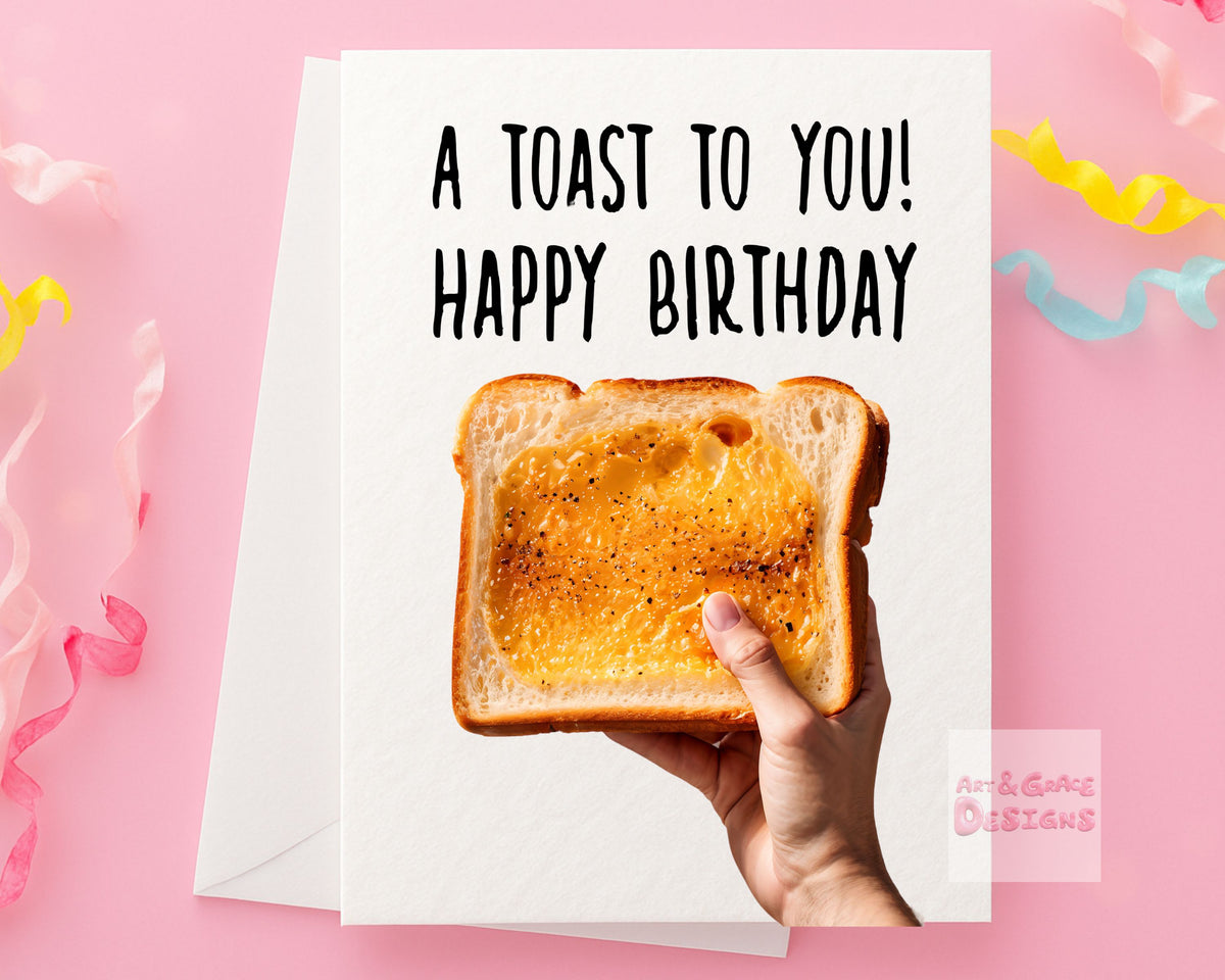 Funny Greeting Card - A Birthday Toast- It's Your Birthday- Happy Birthday - Humorous