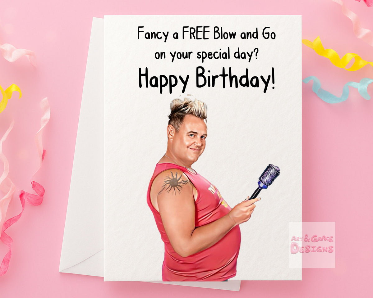 Benidorm Greeting Card - Kenneth Du Beke- Humorous Card- Funny Blow N Go Card