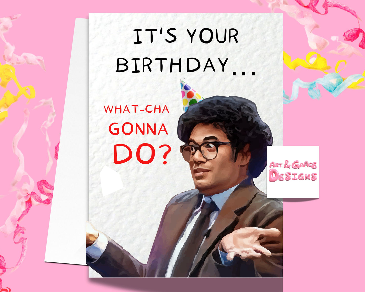 Richard Ayoade- Bob Mortimer - Greeting Card - Watcha Gonna Do? Birthday Card - Funny Comedian