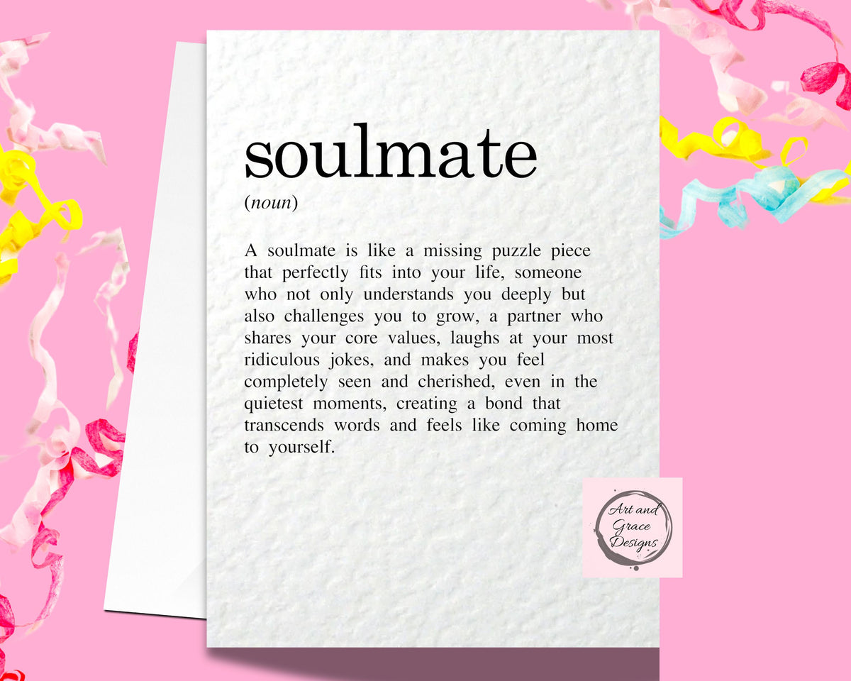 Soulmate Card- Birthday Card For Partner -Best Friend - Girlfriend - Boyfriend