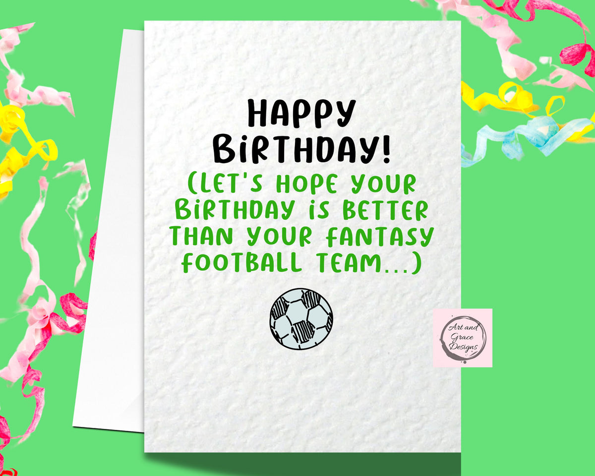 Fantasy Football Card, FPL Birthday Card - Card For Dad- Brother - Boyfriend - Friend