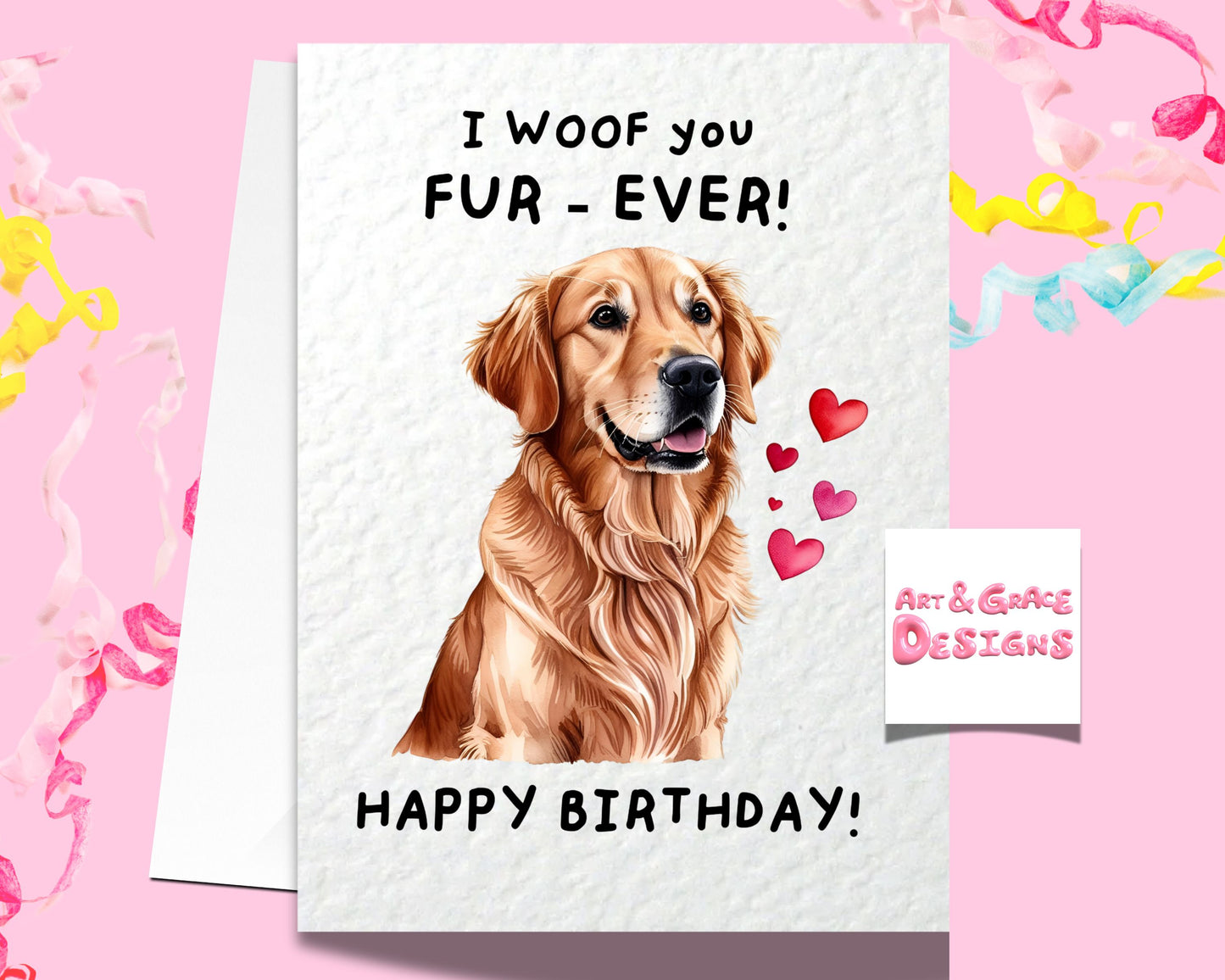Cute Dog Card - Pick Your Favourite Breed Of Dog Birthday Card- Whippet- Dachshund - French Bulldog- Labrador - Pug - Cockapoo- Retriever