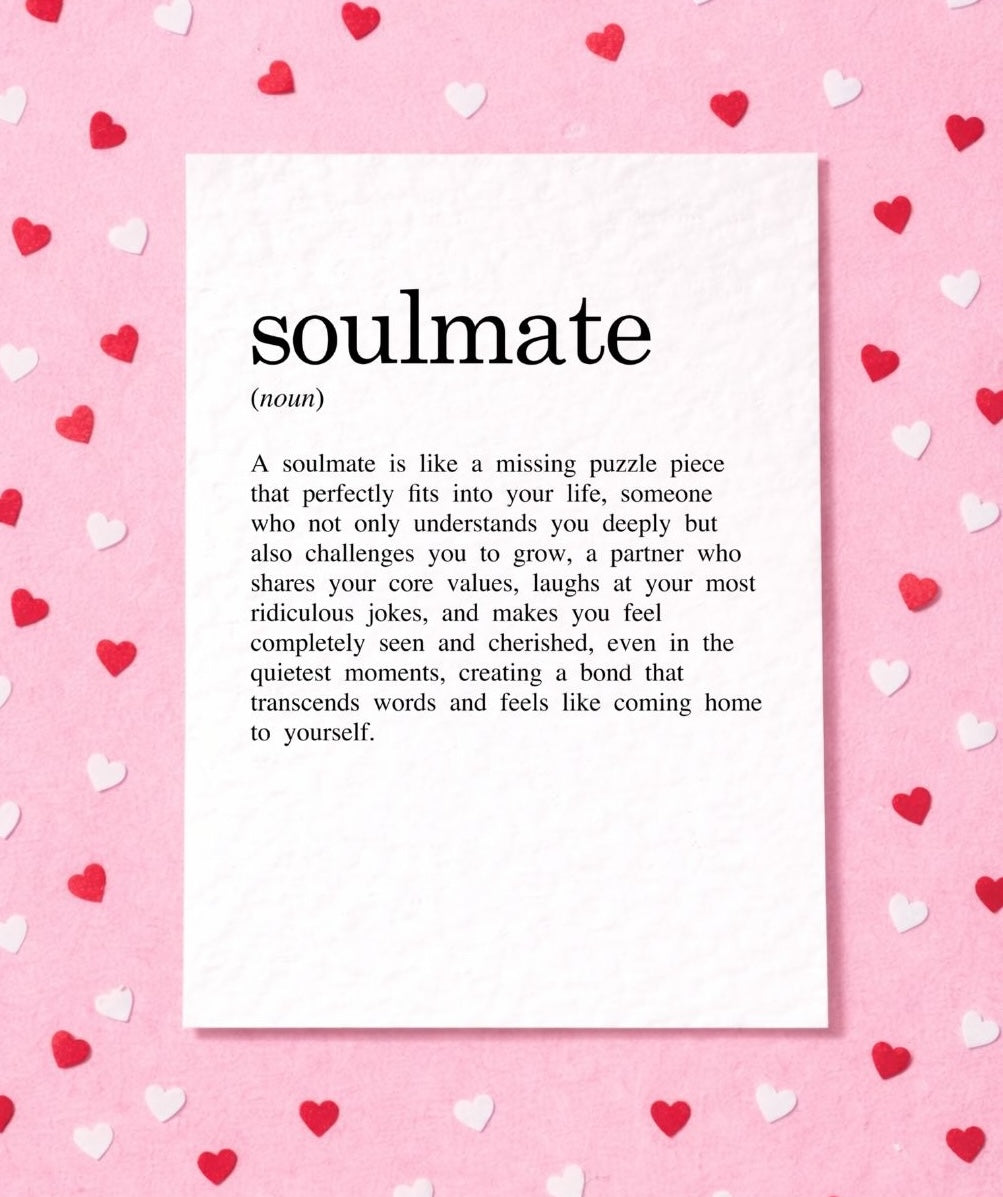 Soulmate Card- Birthday Card For Partner -Best Friend - Girlfriend - Boyfriend