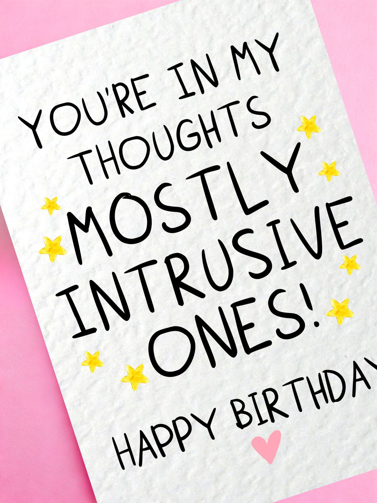 Funny Birthday Card for Friend, You're in My Thoughts, Mostly Intrusive Ones, Sarcastic Birthday Card, Best Friend Card