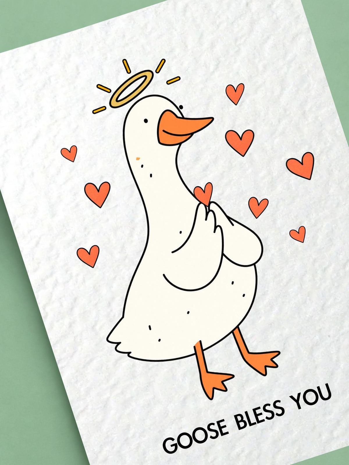 Goose Bless You Greeting Card, Funny Goose Card, Cute Animal Card, Quirky Pun Card, Friendship Card, Love Card, Encouragement Card