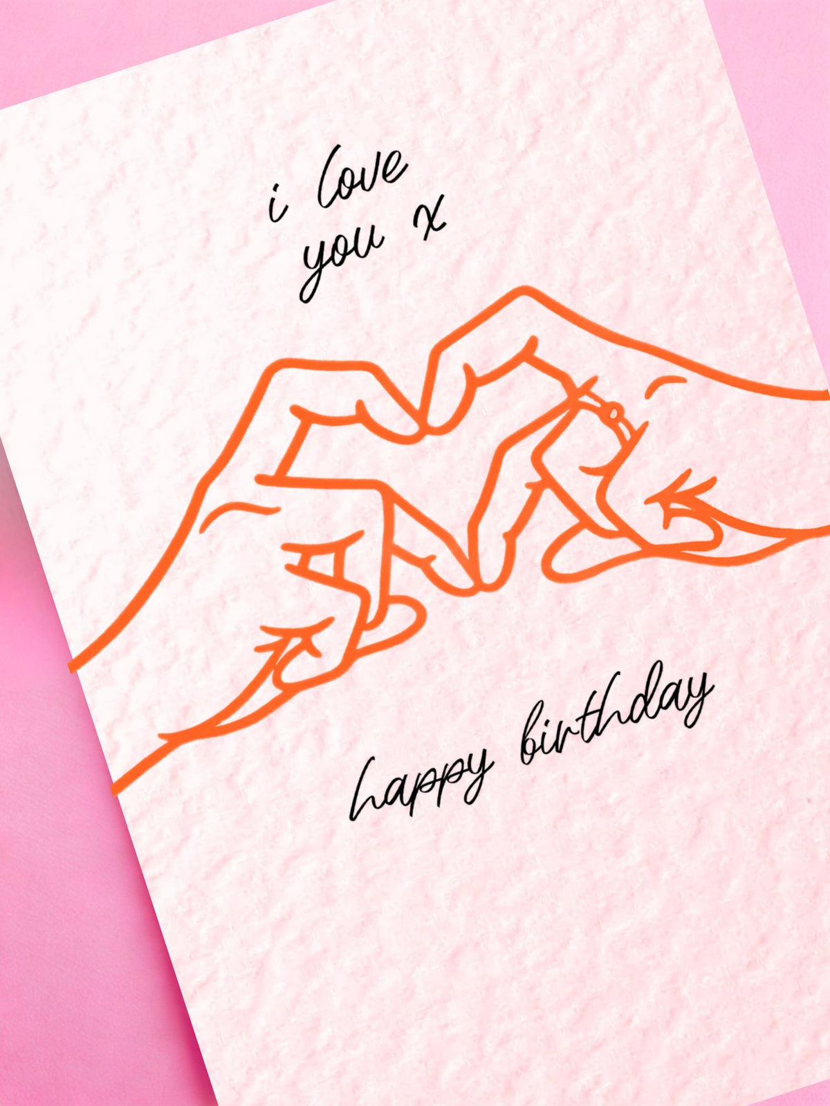 I Love You Hand Heart Greeting Card- Birthday, Gen Z Hand Heart, Cute Card For Friend, Partner
