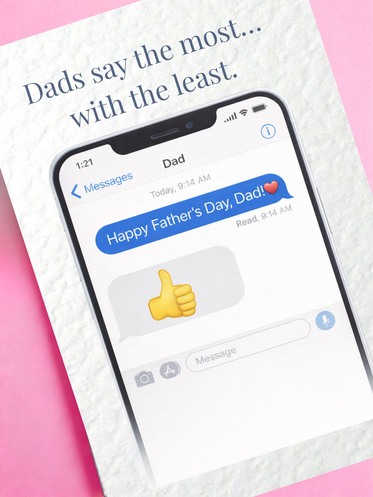 Funny Father's Day Text Message Card: Dad Joke Thumbs Up Greeting Card, Joke Gift