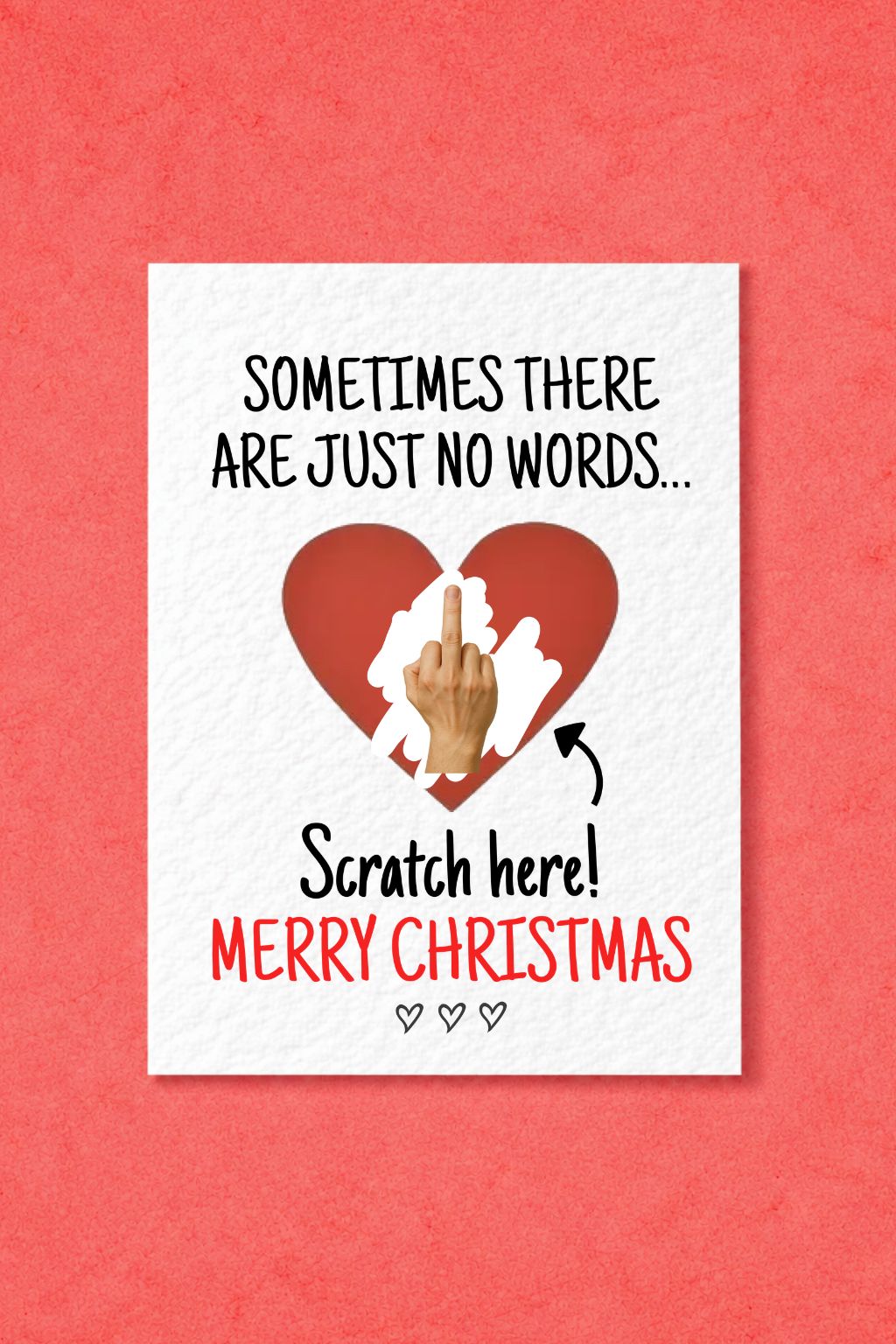 Funny Middle Finger Christmas Surprise Scratch Greeting Card, Cheeky Gift Reveal, Rude Gift For BoyFriend, Partner, Friend, Sibling