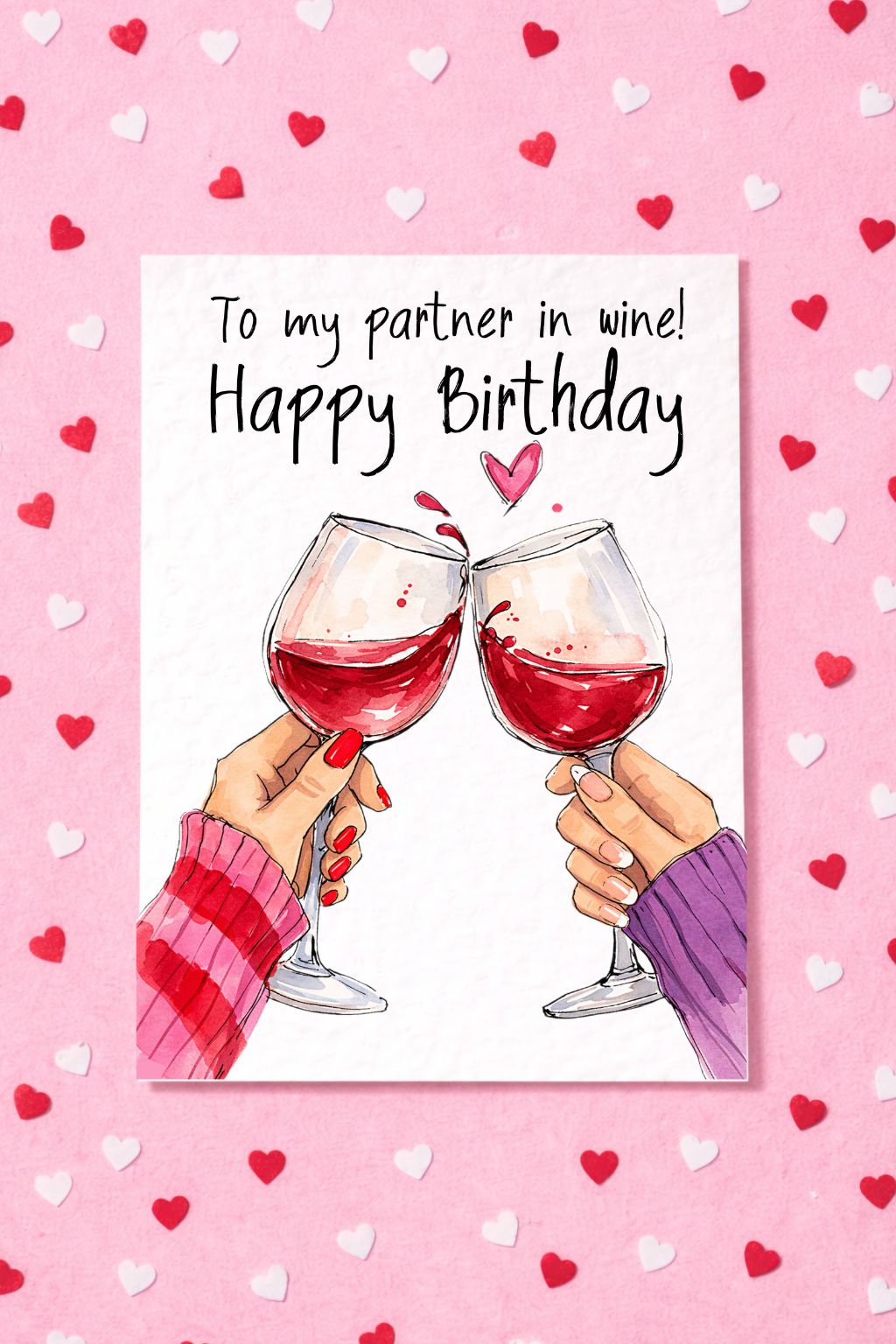 Partner In Wine Birthday Card For Friend - Funny Wine Lover Greeting Card - Best Friend Card-Wine Cheers