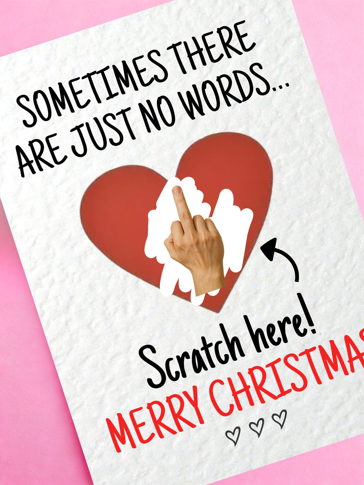 Funny Middle Finger Christmas Surprise Scratch Greeting Card, Cheeky Gift Reveal, Rude Gift For BoyFriend, Partner, Friend, Sibling