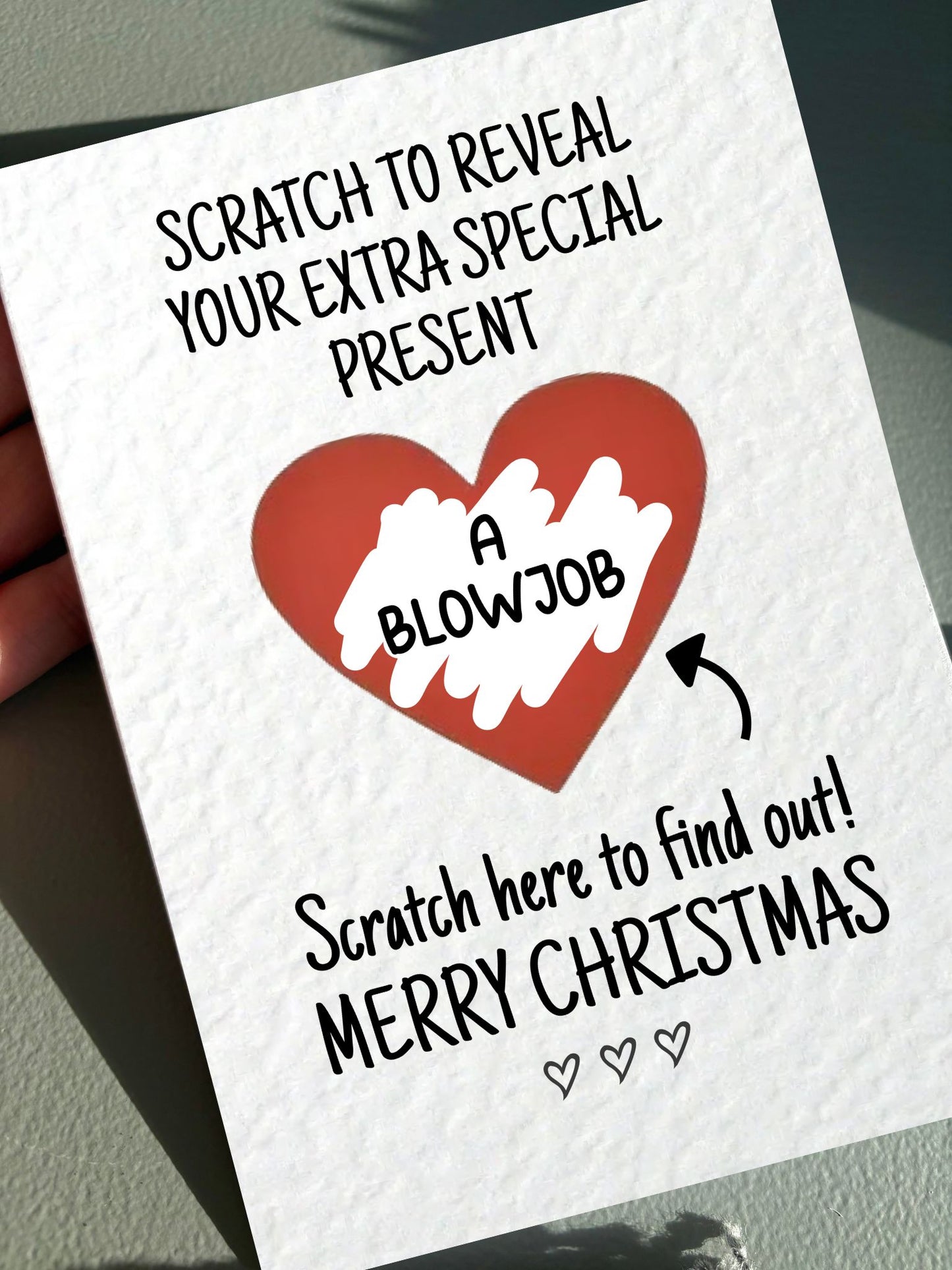 Funny Christmas Surprise Scratch Card, Cheeky Gift Reveal Greeting Card, Christmas Card, Rude Birthday Gift For BoyFriend, Partner, Husband