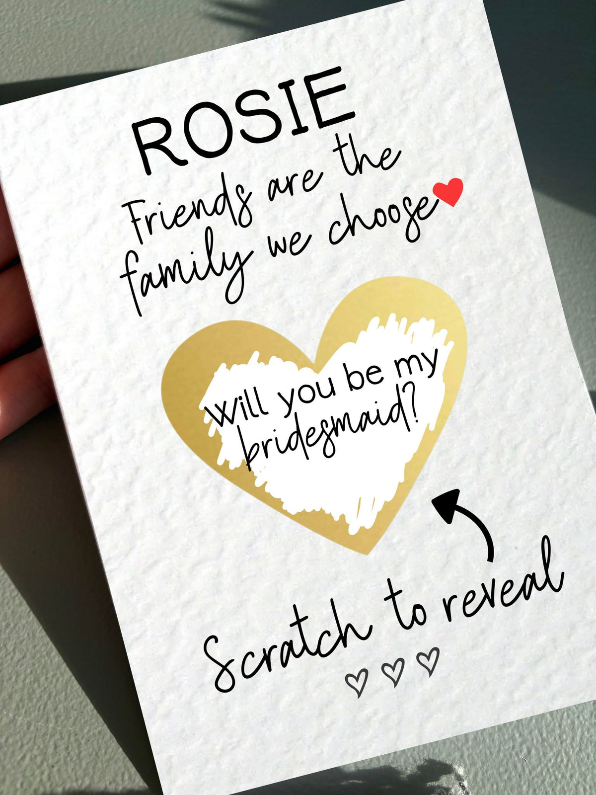 Will You Be My Bridesmaid Scratch Off Card Bridesmaid Scratch Wedding Card, Maid Of Honour Scratch Surprise Reveal Luxury Card