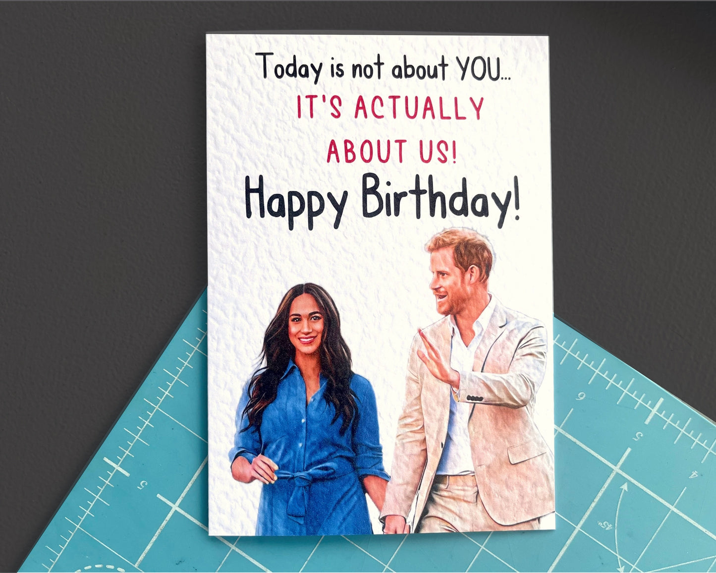 Prince Harry and Meghan Birthday Greeting Card - Funny Royal Family Card- Meghan Markle - Royal Family Drama - Rude Card - Privacy Tour