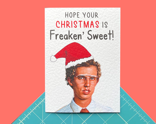 Napoleon Dynamite - Christmas Greeting Card - Happy Christmas - Freakin Sweet Christmas- Humorous Card - Funny Movie Quote