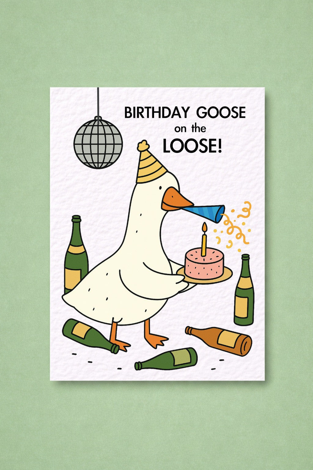 Silly Goose Birthday Card, Birthday Goose on the Loose, Cute Birthday Card, Funny Birthday Card