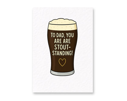 Beer Card, Stout Pint Birthday or Father's Day Card- Cheers Luxury Birthday Card - Card For Dad- Brother - Uncle - Grandad