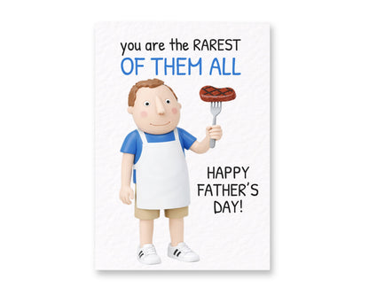 Father's Day Funny Card: Cool Rarest Of Them All Dad Humorous Greeting Card, Joke Gift