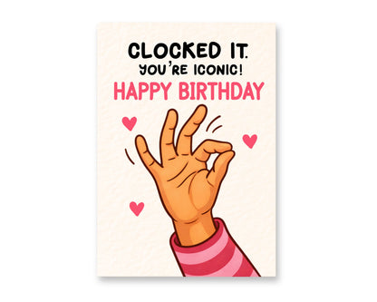 Funny Greeting Card - Clock It Birthday Card For Friend, Clock It Tea