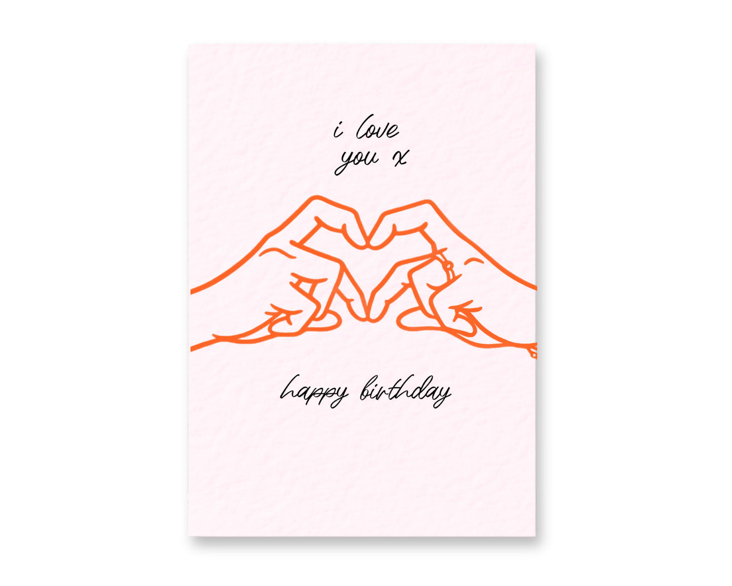 I Love You Hand Heart Greeting Card-  Birthday, Gen Z Hand Heart, Cute Card For Friend, Partner