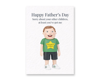 Father's Day Funny Card: Favourite Child, Sorry About Your Other Children, Humorous Greeting Card, Joke Gift