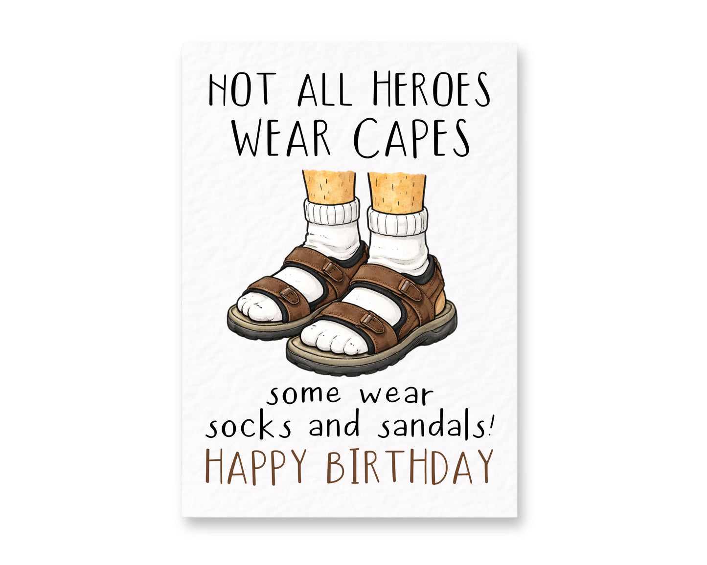 Funny Birthday Card: Humorous Greeting Card, Socks And Sandals Gift For Dad, Father, Friend, Uncle, Grandad