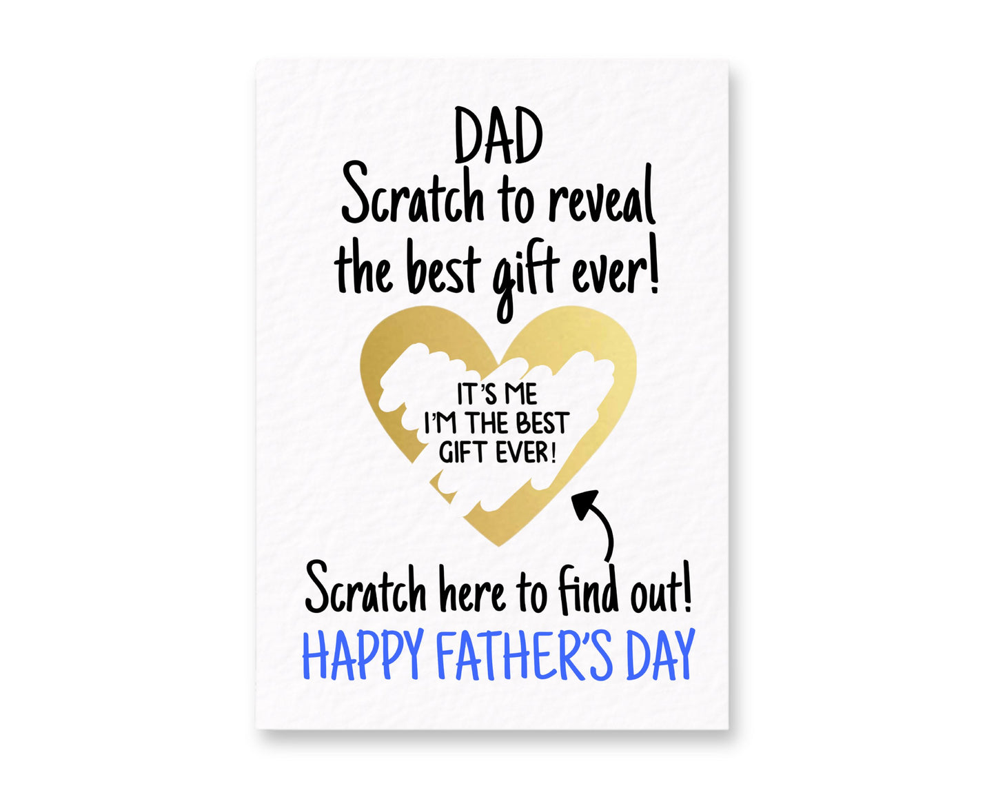 Fathers's Day Surprise Greeting Card, Gift Reveal, Funny Greeting Card, Surprise Gift, Gold Heart, I'm The Best Gift Ever