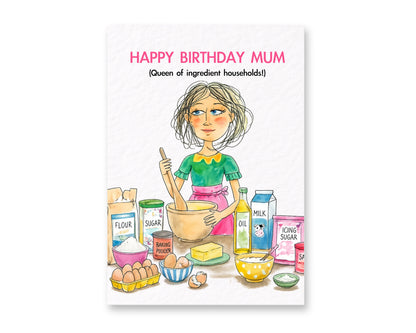 Funny Birthday Card For Mum, Ingredients Household Joke Greeting Gift