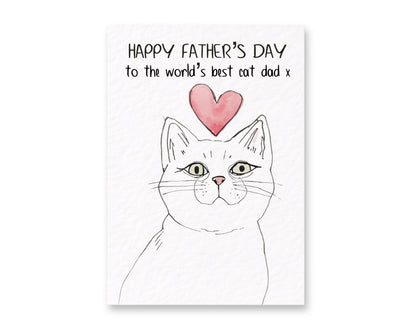Funny Cat Dad Father’s Day Card, Cute Cat Dad Card, Pet Lover Father’s Day, From the Cat, Minimalist Illustrated Card