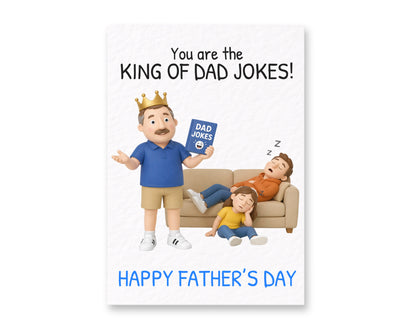 Funny Father’s Day Card – King of Dad Jokes Gift For Father