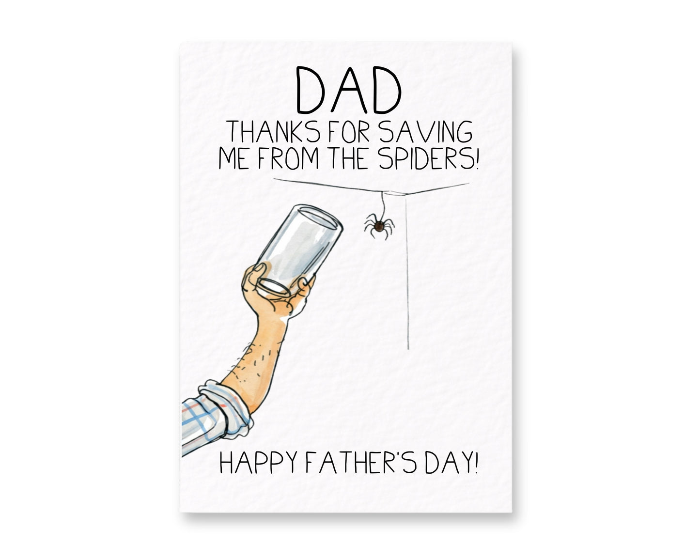 Funny Spider Card For Dad, Funny Father’s Day Card, Thanks For Saving Me, Cute Crown Illustration, Greeting Gift